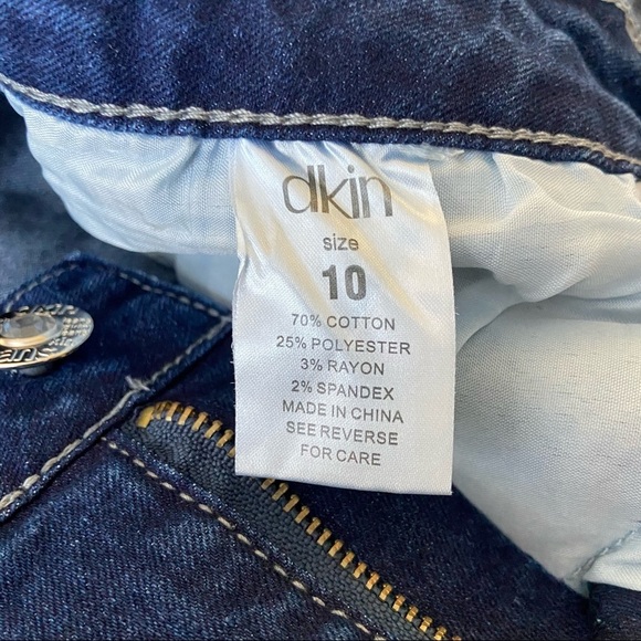 DKIN Blue Denim Embellished Pockets Jeans Size 10 - Picture 7 of 9